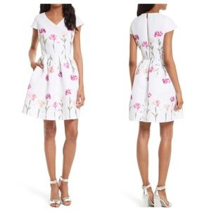 Ted Baker Callila Sketchbook Floral Dress Size 4